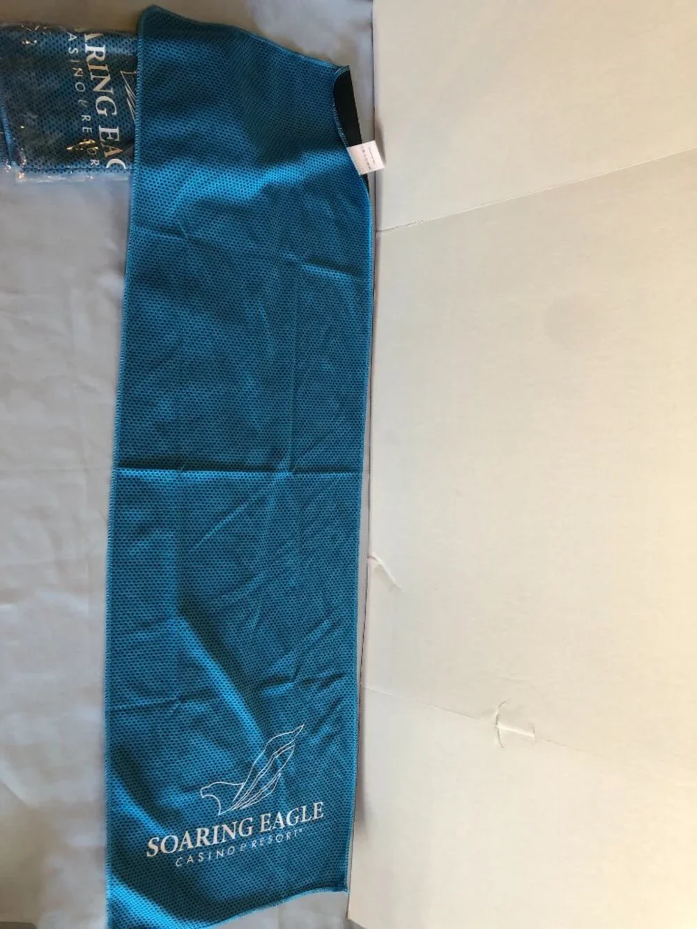 NWOT Soaring Eagle Casino & Resort Blue Polyester Cooling Towel #F32